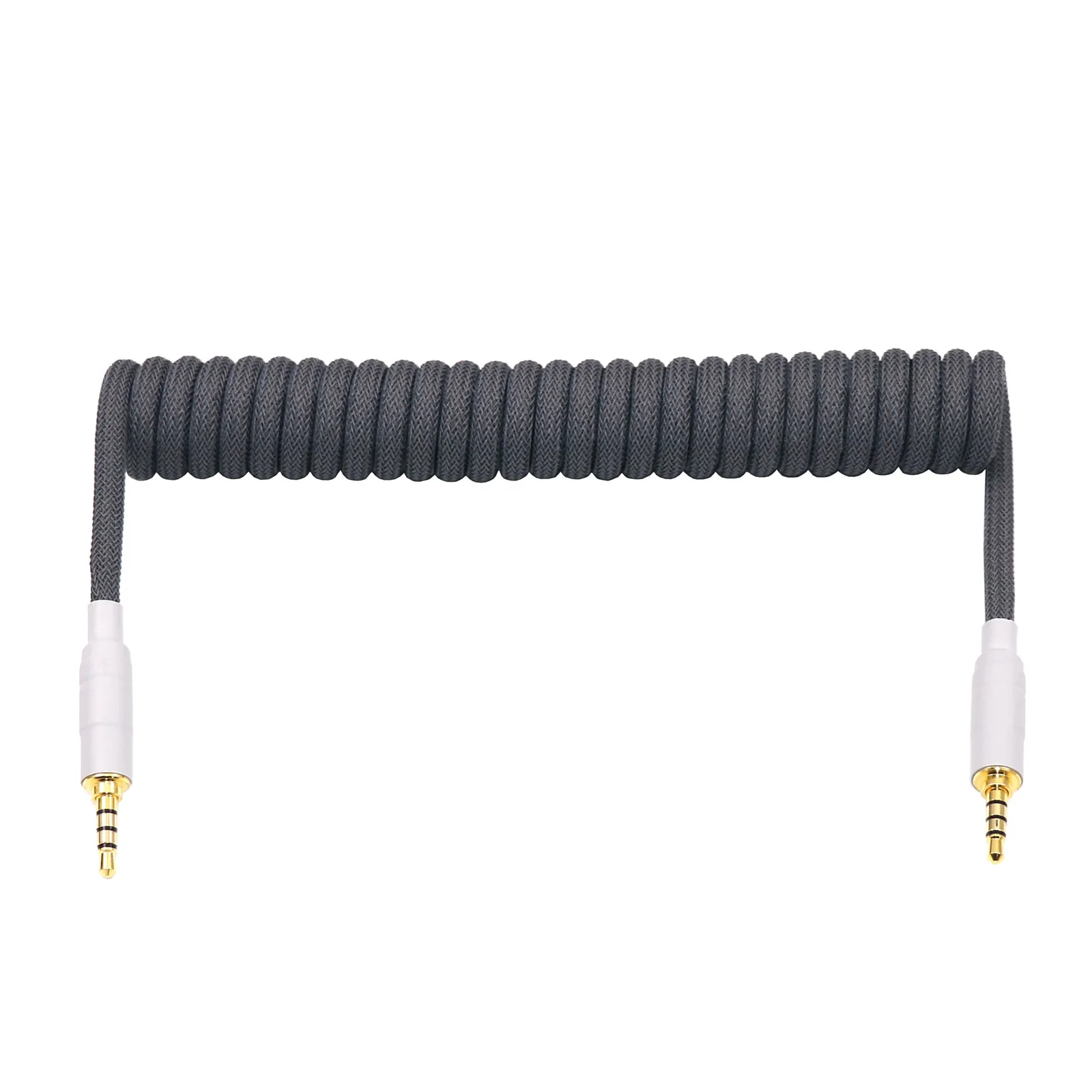 Straight TRRS Spring Coiled Cable for Split Mechanical Keyboard RODE Sc7 By VIDEOMIC GO Video Micro-type Mics Audio Cord Cables