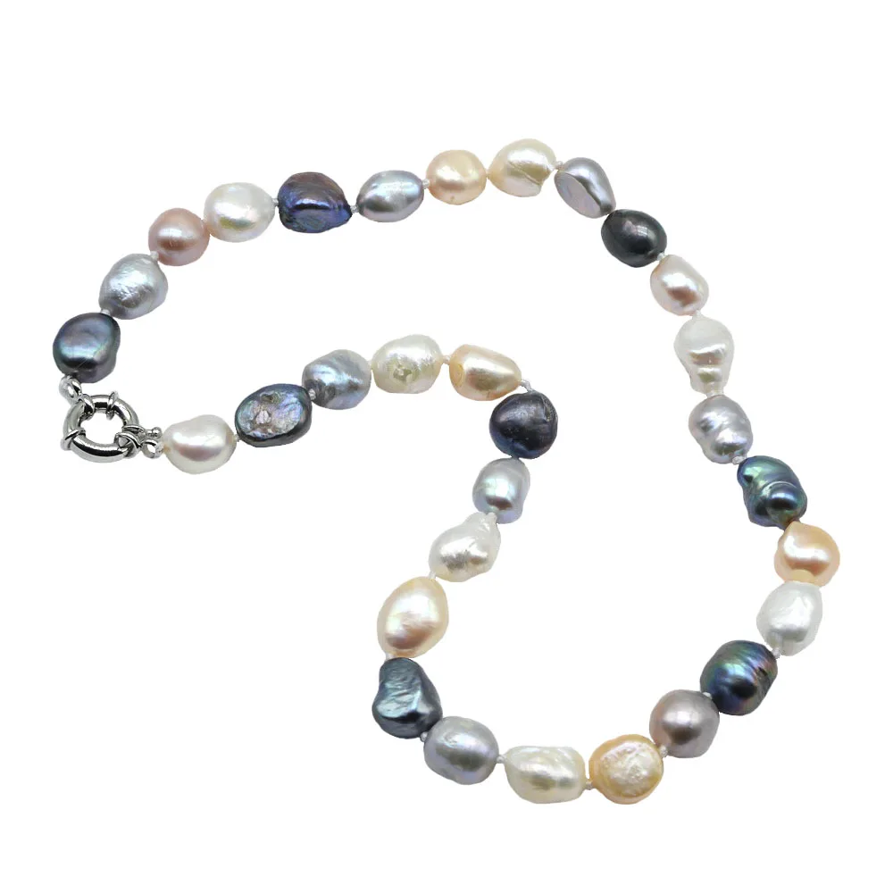 

Necklaces for Women Colorful Natural Freshwater Pearl Necklace Genuine Baroque Style Jewelry Hand Beaded Fashion Gift