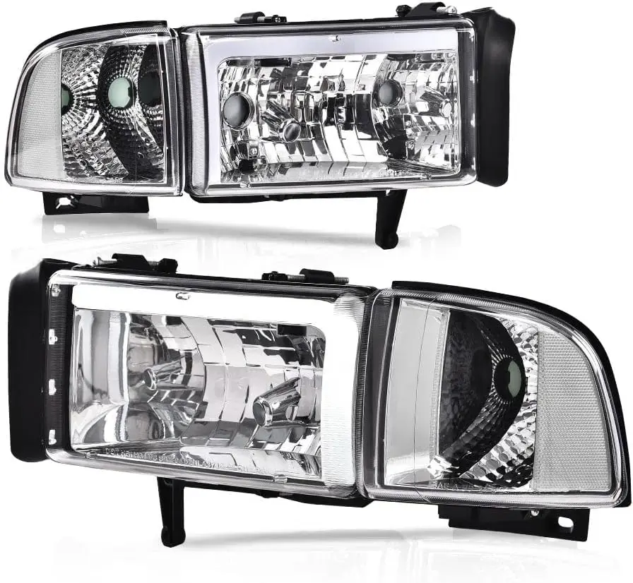 

LED Headlights,Compatible with 1994-2002 Dodge Ram 1500 2500 3500 Headlamps Assembly Clear Lens Clear Housing Clear Reflector