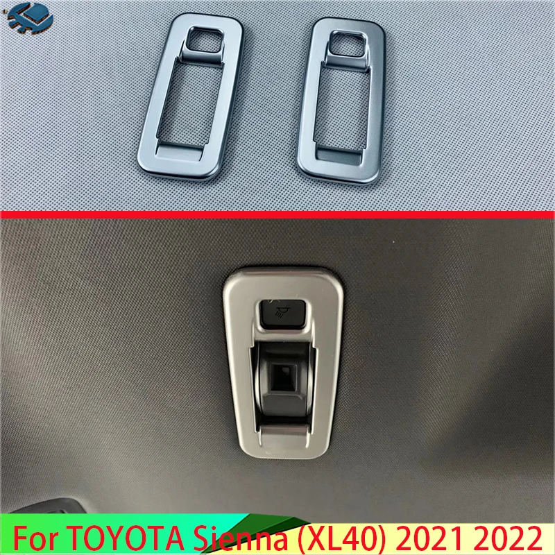 For TOYOTA Sienna (XL40) 2021 2022 Car Accessories  ABS Chrome Middle row reading lampshade decoration sequins decoration