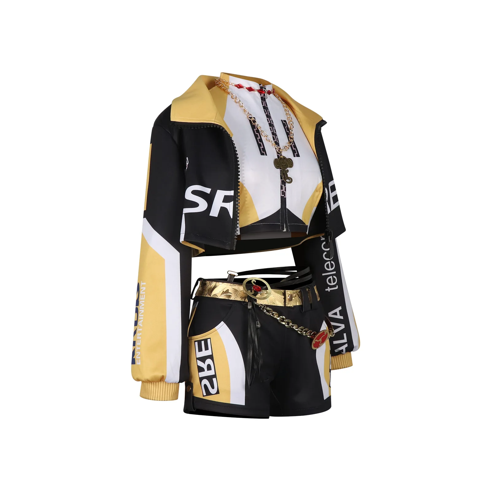Identity V Esports SRE Team Set Cosplay Costume Curse Master Patricia Racing Crop Top Shorts Outfit Set for Girls Women 2D Game