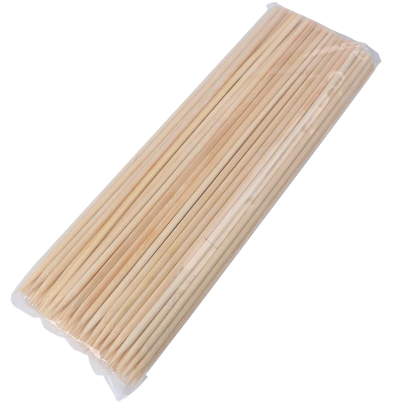 30cm/40CM BBQ Bamboo Wooden BBQ Skewers Food Bamboo Meat tool Barbecue Party Disposable Long Sticks BBQ Tools Accessorie 100 Pcs