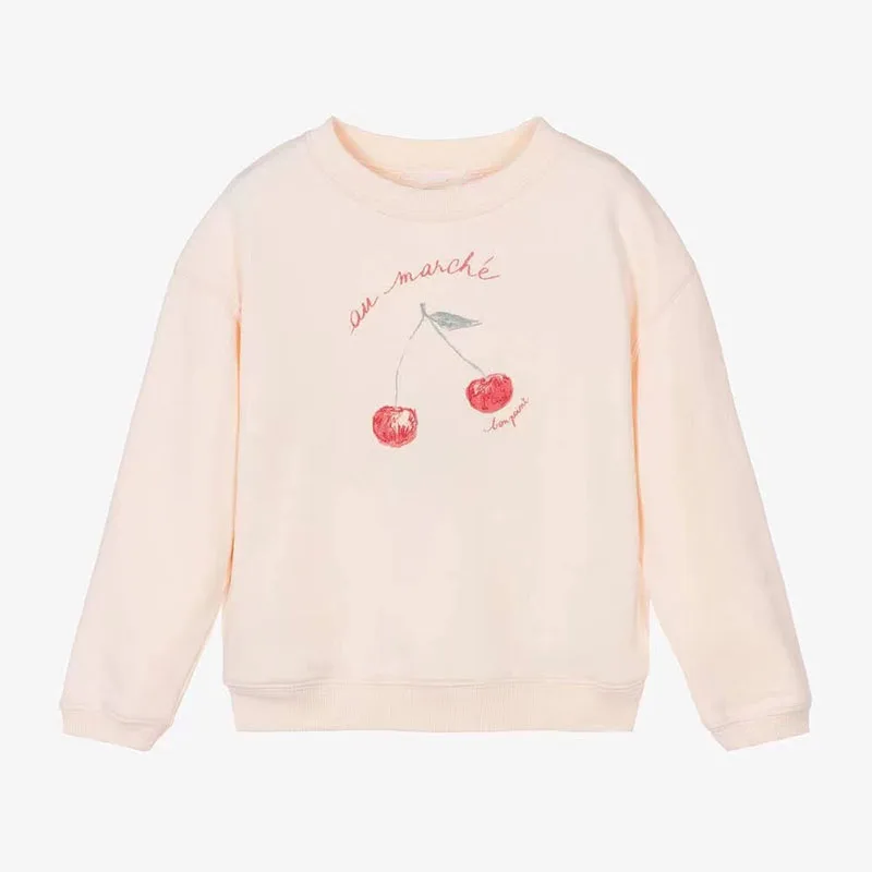 2024 BP Autumn Baby Kids Pink Sweatshirt  Baby Girls&Boys Children Quality Brand Cute Cherry Clothing for Teenagers