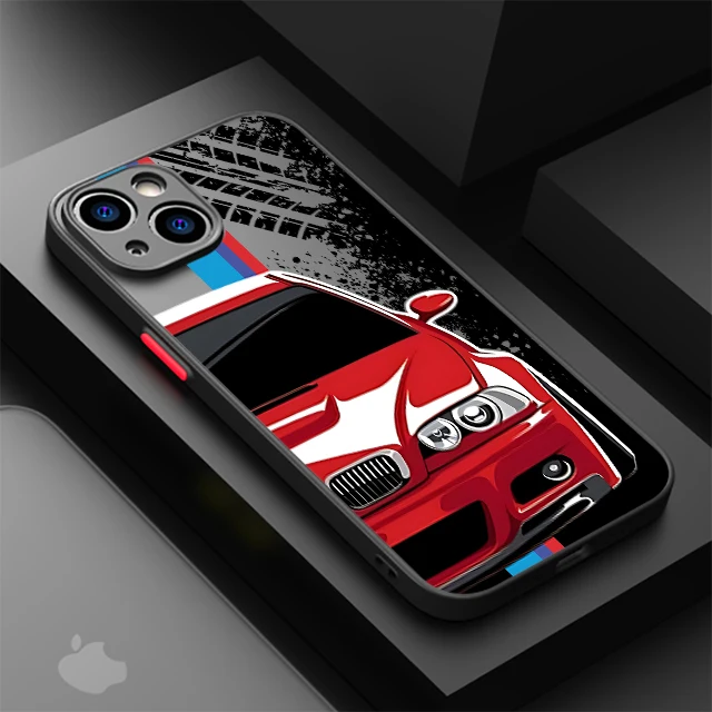 Luxuriöse coole Sportwagen-Handyhülle für iPhone 17 16 15 14 13 12 11 Air Pro Max Mini XR XS X 7 8 6 6S Plus Matte Rückseite