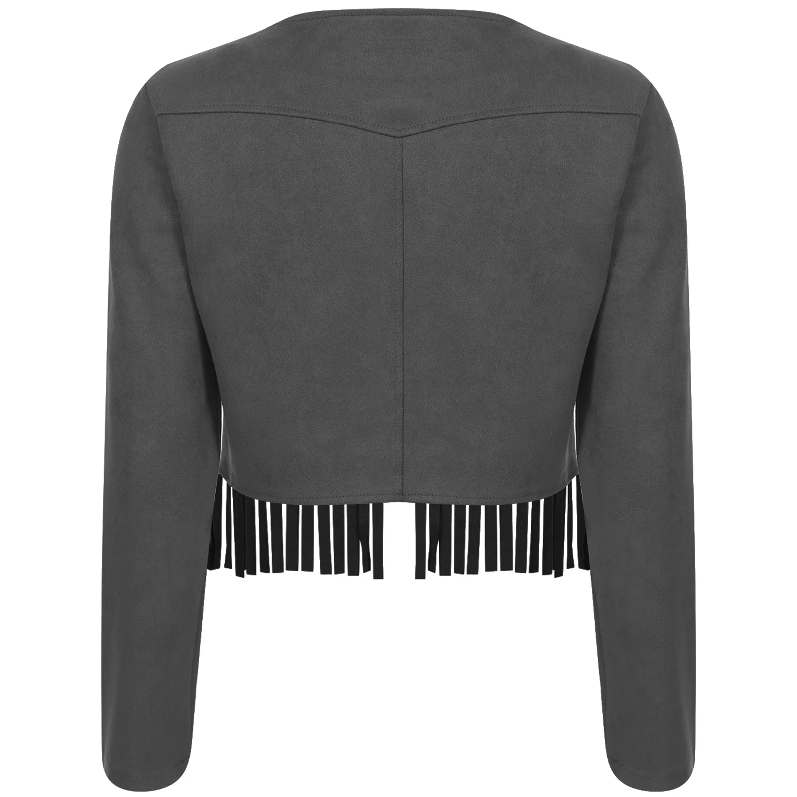 Cardigan in pelle scamosciata vintage alla moda da uomo Halloween Western Cowboy Cosplay Crop Jackets Gilet con nappa folclórica hippie a maniche lunghe