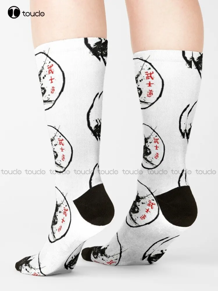 Samurai Fighting Bushido Samurai Katana Sword Way Japan Socks Cute Socks 360° Digital Print Christmas Gift Colorful Cartoon image 3
