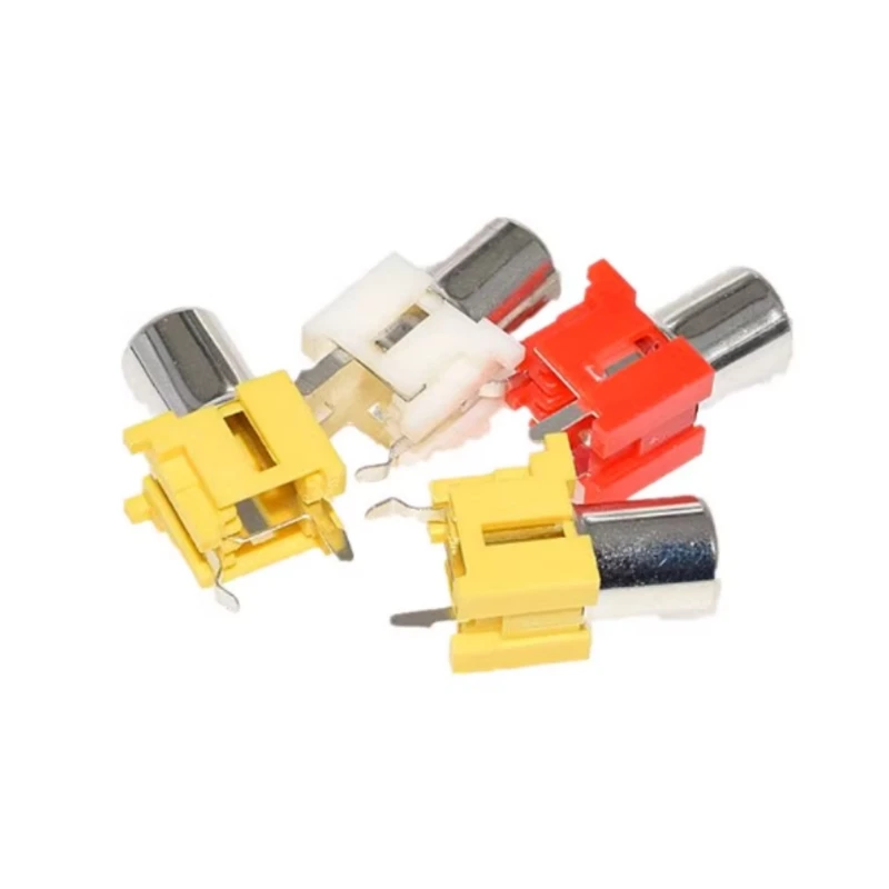 AV-8.4-6 Straight Feet AV Same Core Socket 3Pin RCA Seat Single Hole PCB Welded Audio And Video Female Socket