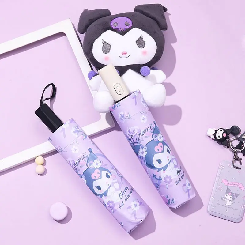 Sanrio Koromi Umbrella Three-Fold Automatic High-Value Ins Rain And Sunshine Dual-Use Uv Protection Melody Lightweight Girl Gift