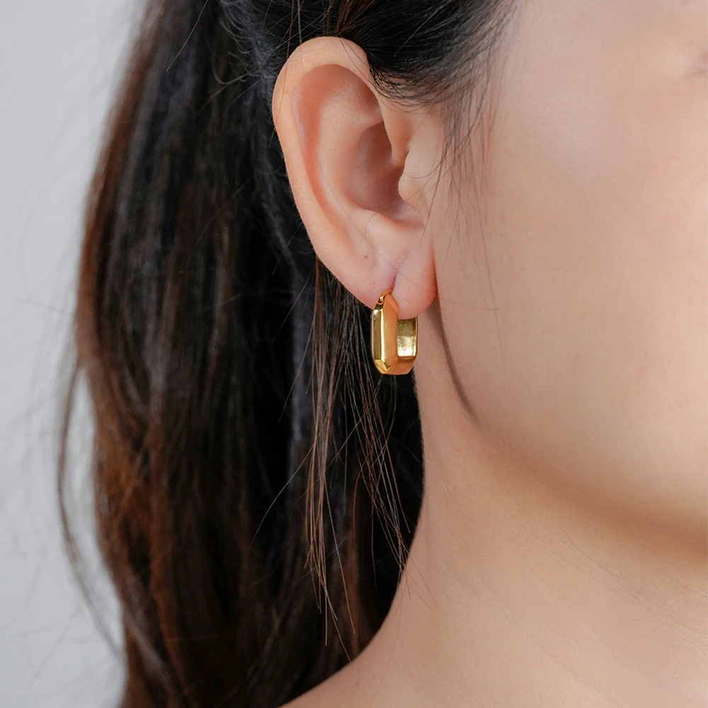 

ENFASHION Aretes De Mujer Mini U Shape Stud Earrings For Women's Stainless steel 18K Plated Gold Decliate Trendy Jewelry E251815