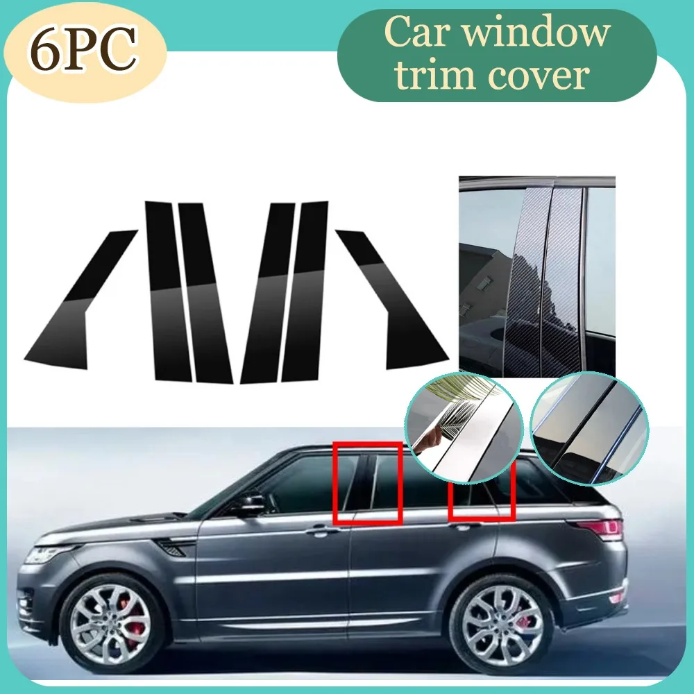 Silver Carbon Gloss Black Pillar Posts Fit For Range Rover Sport L494 2014-2020 2021 2022  Door Window Trim Sticker Cover