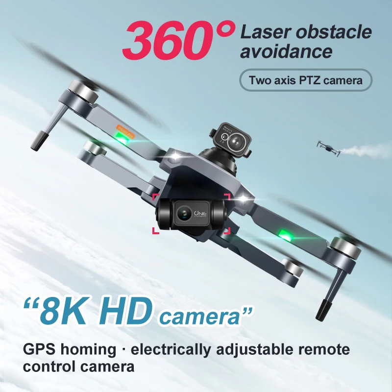 RG101 Professional 25 MinsTwo-axis Gimbal Obstacle Avoidance Long-range Aerial Photography GPS RC Drone 1080P Dual Cameras