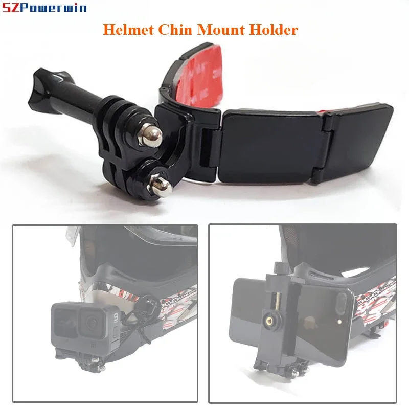 Motorcycle Full Face Helmet Chin Mount Holder for GoPro Hero 13 12 11 10 9 Foldable Front Chin Mount for DJI Camera Accessories