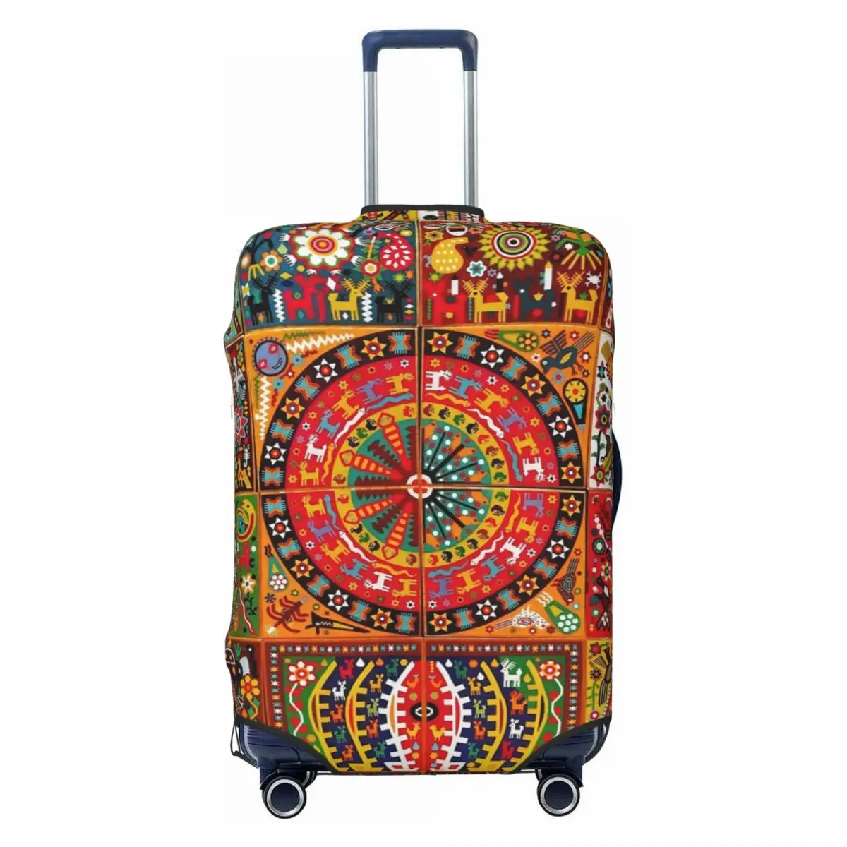 

MEXICO ART Metal Print Luggage Protective Dust Covers Elastic Waterproof 18-32inch Suitcase Cover Travel Accessories