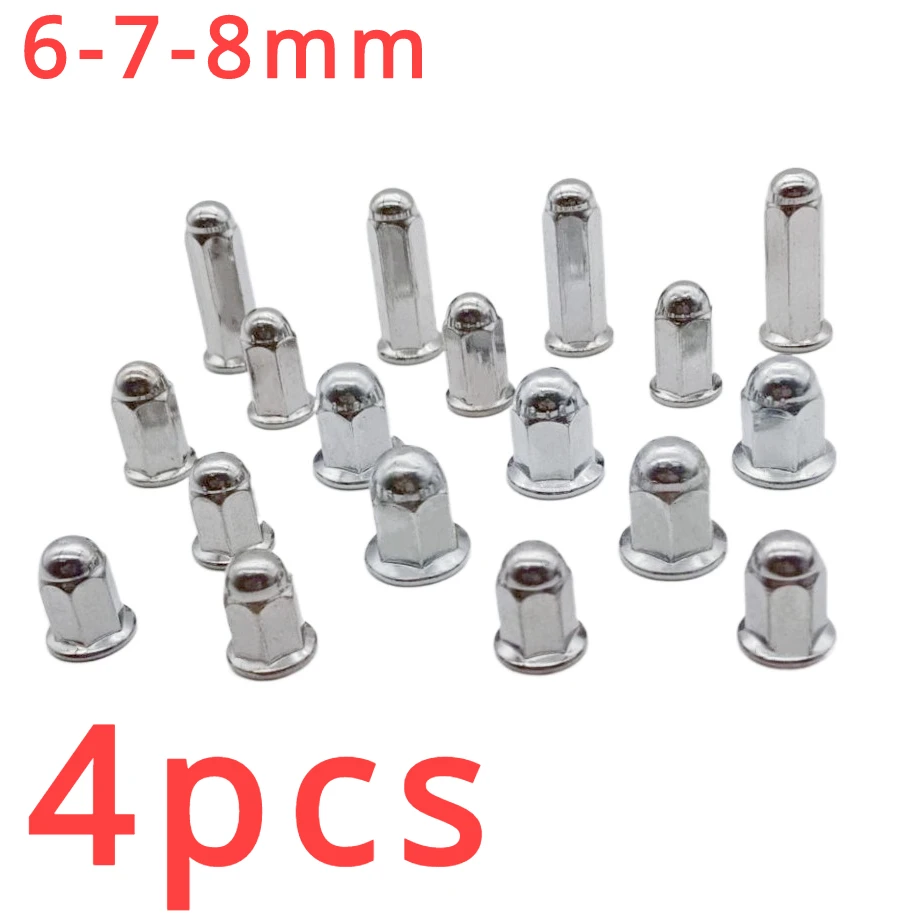 4pcs for Scooter Tricycle Exhaust Pipe Nut Nut 6MMx17-38mm 7- 8MM X18mm Electric Vehicle GY6 Cover Nut Stainless Steel 7MM X32MM