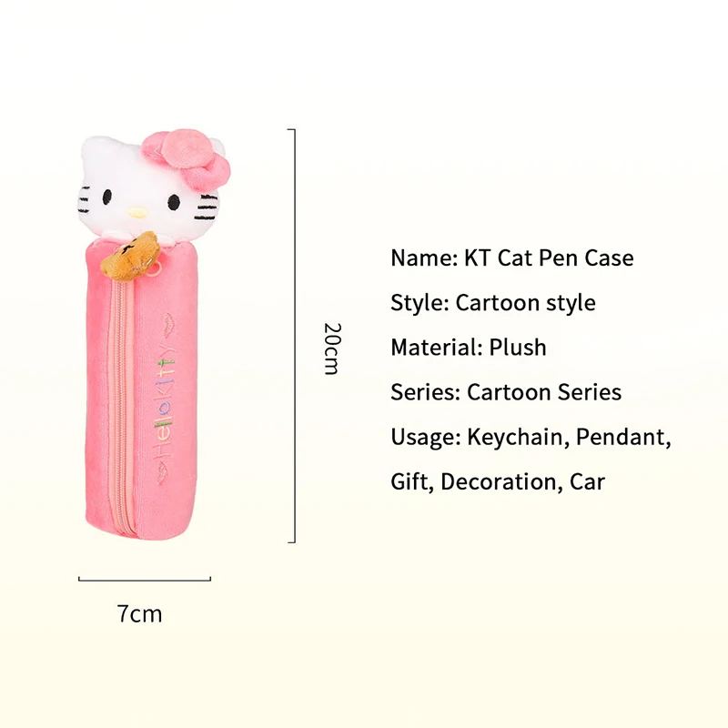 Ins Style filles coeur mignon dessin animé en peluche chat pochette étudiant Portable sac à crayons rose filles papeterie sac