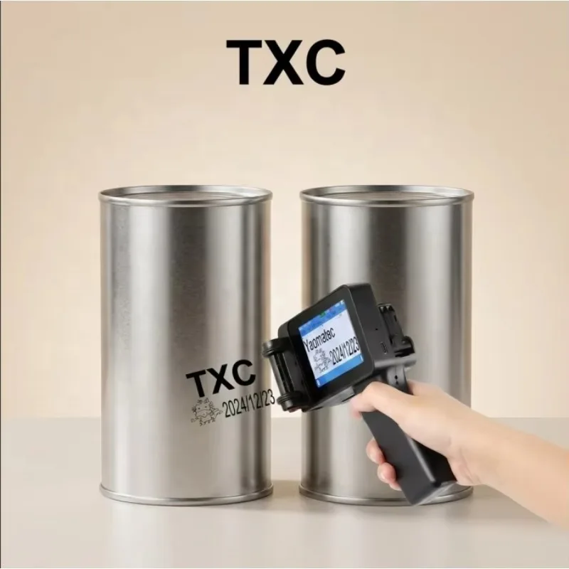 Smart Touch Screen Handheld Inkjet Label Printer, USB Battery Powered 600DPI, for Carton Box, Bottle and Flex Material Printing