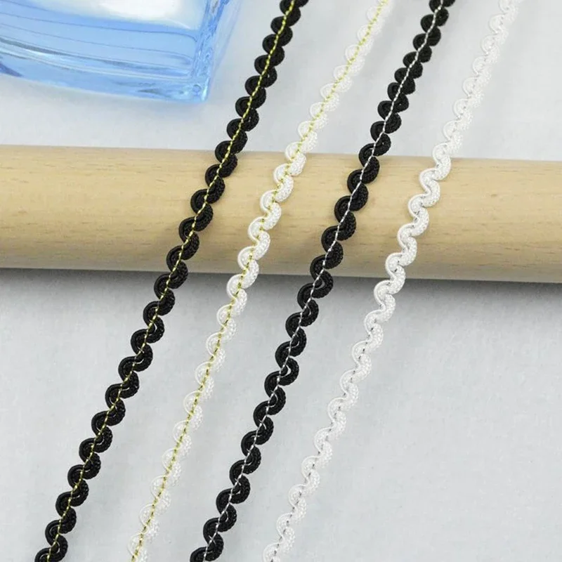 5Meters/196.85In Each Pack New Clothing Accessories Lace Supplies DIY Wedding Intimates Exquisite Headwear Accessories Gold Thre