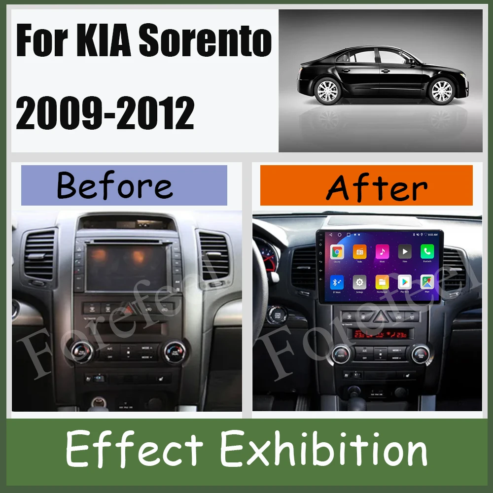 2Din Stereo Video For KIA Sorento 2009 2010 2011 2012 Android Multimedia QLED Navigation Video Wireless Carplay Radio Player