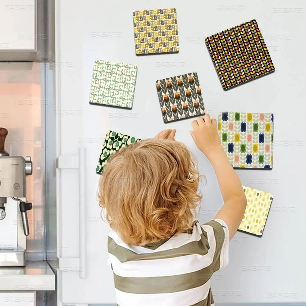 Orla Kiely Leaf Flower Pattern Refrigerator Magnets Personalized Photo Refrigerator Magnets High-end Refrigerator Photo Magnets