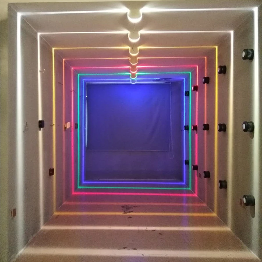 Thrisdar LED Window Sill Light RGB Remote Corridor Door Frame Sconce Lamp 360 Degree Ray Door Frame Line Wall Lamps image 4