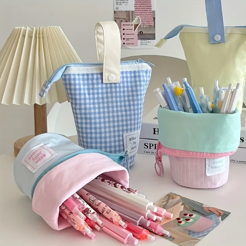 2026 Farbenfrohes Block-Federmäppchen - Stilvolles Faltbares Design mit Großer Kapazität, Langlebiger Schüler- & Büro-Organizer, Perfektes Geschenk