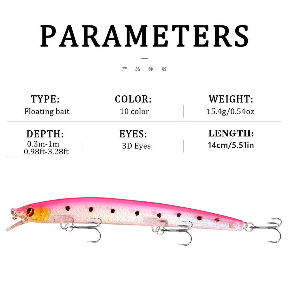 Minnow flotante para trucha y lucio – Cebo vivo eficaz - imagen 4