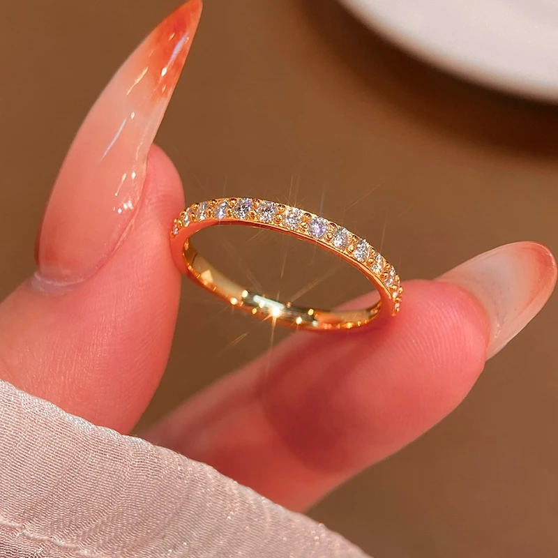 S925 فضة مويسانيتي حقيقي الماس أنيقة مطعمة تاج خواتم للنساء المشاركة الزفاف موضة غرامة مجوهرات #3