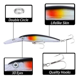 Señuelo buceo profundo Minnow Wobbler Crankbait para lubina