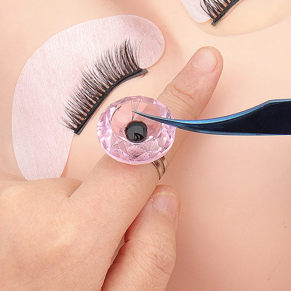 

2Pcs Crystal Ring Tray for Pigment Ink Remover Storage Hold Large Volume Lash Extensions Microblading Supplies Glue Rings