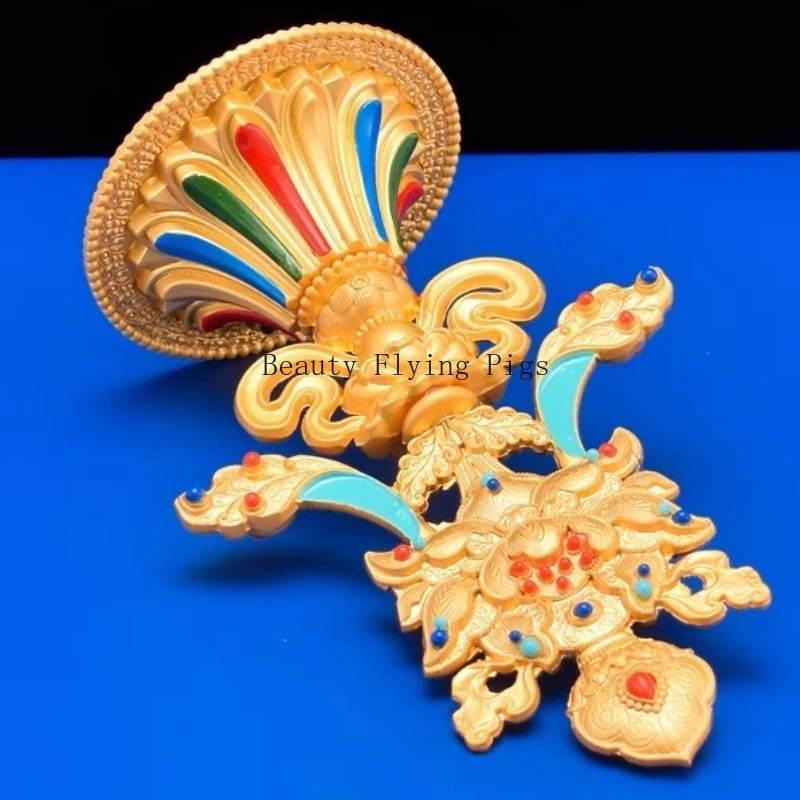 8 pieces/1 set of alloy Tibetan carved Eight Treasures auspicious esoteric Buddhist handicrafts Buddhist home desktop ornaments