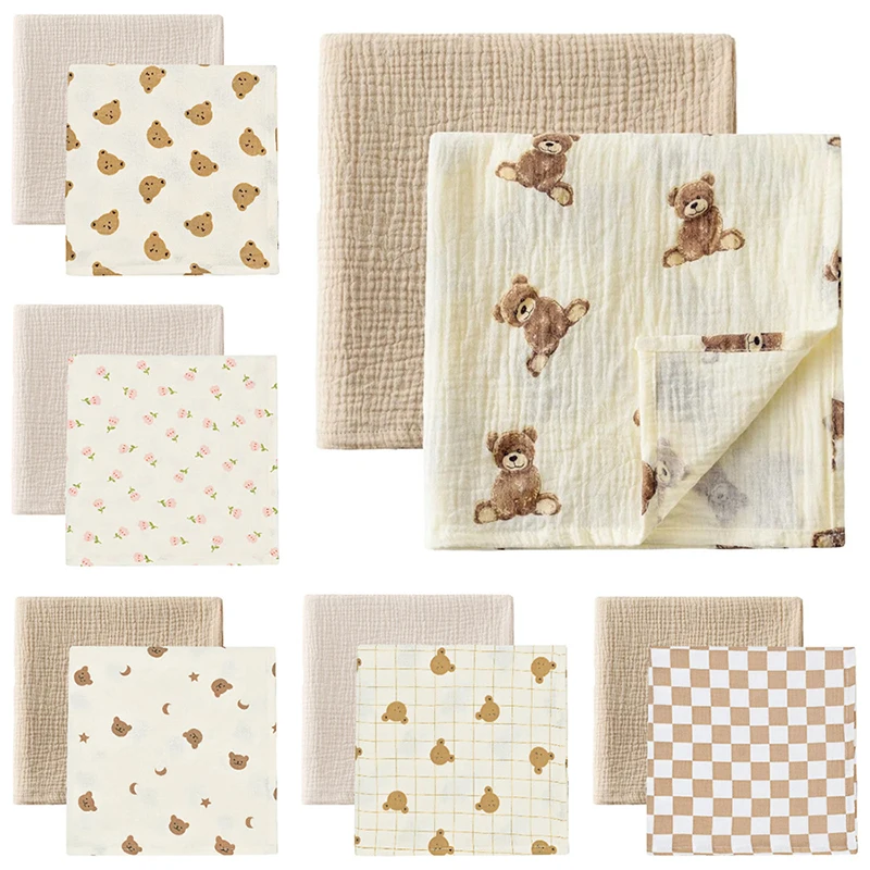 1PC Muslin Swaddle Blankets 39x39in Soft Skin-Friendly Cotton Baby Blanket Swaddling Wraps for Newborns Shower Gifts