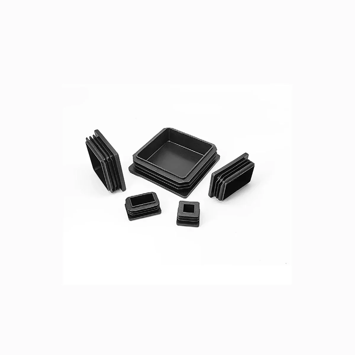 PE Plastic Rectangle Blanking End Caps Tube Pipe Inserts Plug Square Inner Plug Table Chair Furniture Foot Cover 15x15mm 20x30mm
