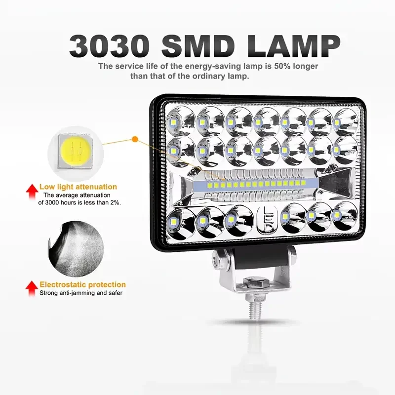 2pcs 5inch LED Light Bar Offroad Spot Flood 108W LED Work Light for Truck Car Boat Tractor 4x4 Atv Headlights Fog Light 12V 24V