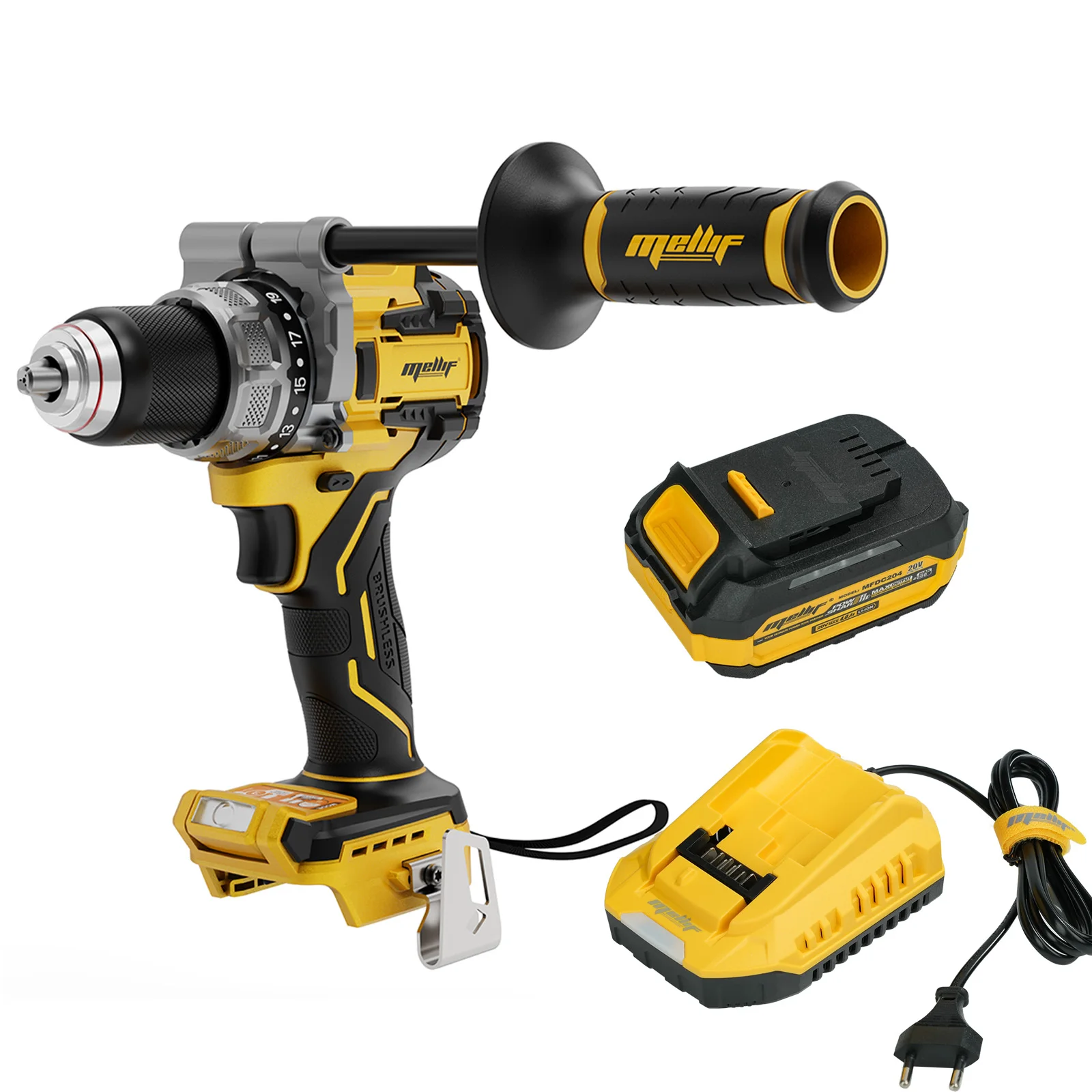 110N.M IMPACT DRILL DRIVER,Cordless Brushless Electric Drill Compatible with Dewalt 20V MAX BATTERY(with Battery )