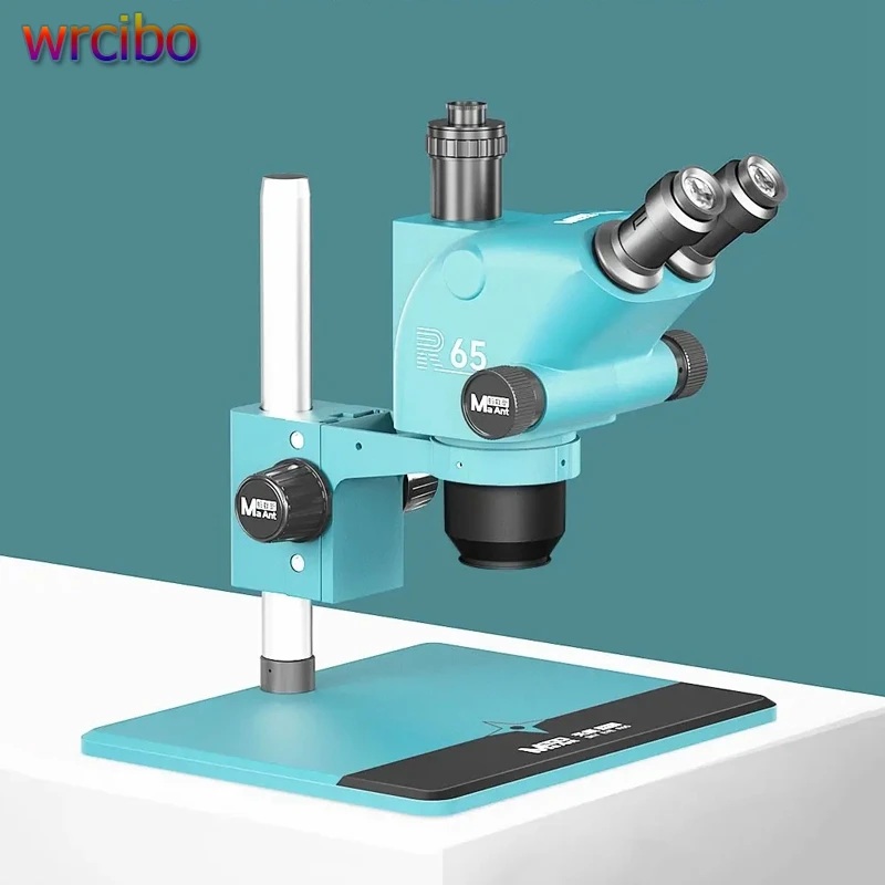 

MAANT R65 Blue Edition Triocular Stereo Microscope 6.5-65X HD Zoom Adjustable for Ultra Large Field of View Observation Repair