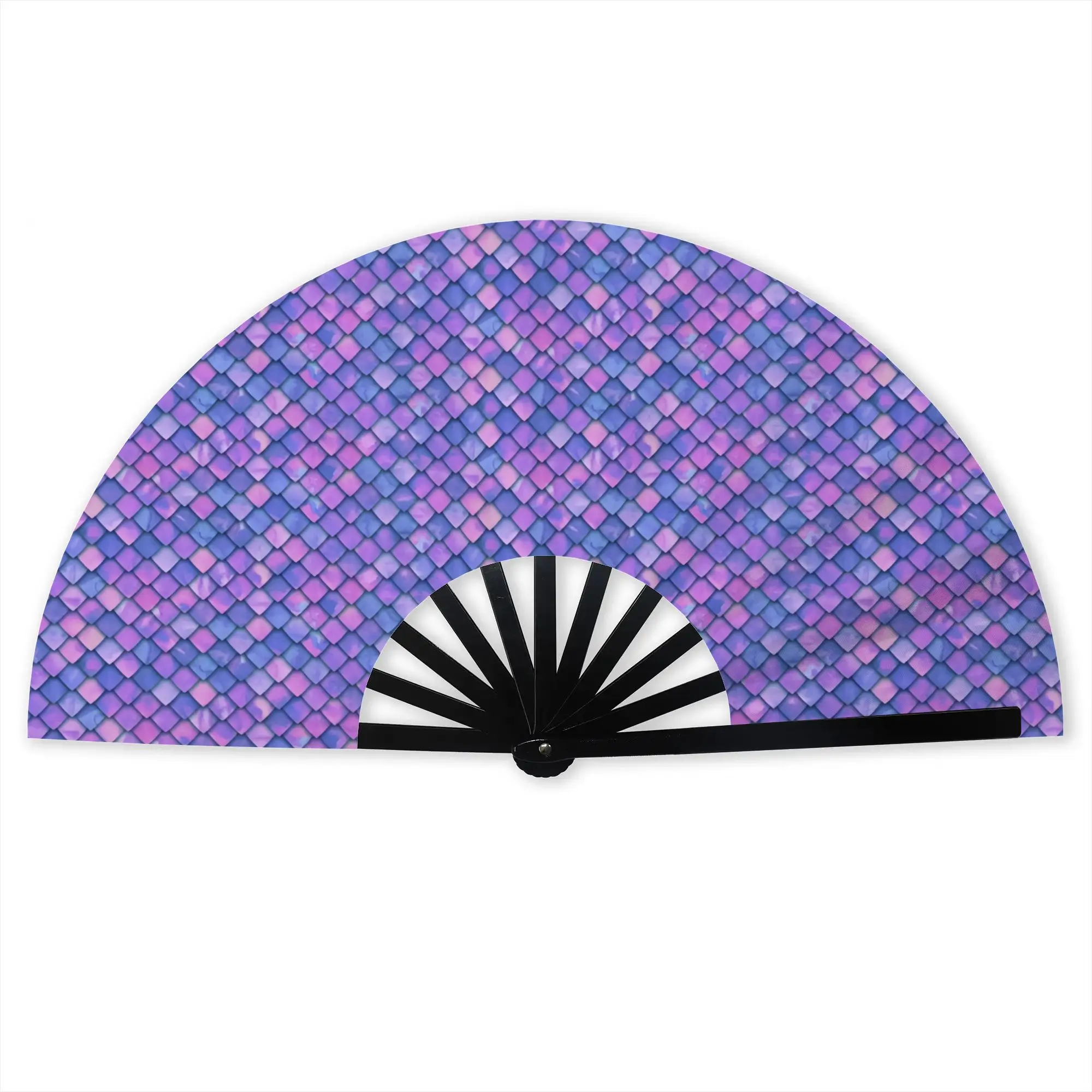 Dragon Fish Scales Purple Pink Traditional Folding Fan Chinese Style  High-Quality Fans Gift  Exquisite Decorative Hand Fan