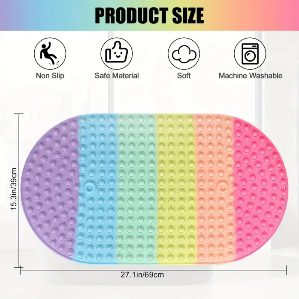 Silicone Bubble Bath Mat Baby Infant Bath Mat Bathtub Bathroom Non-slip Mat Soft Bathroom Rug Shower Mat
