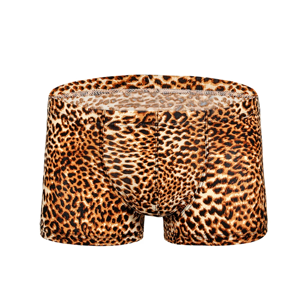 Men Trunks Leopard Print Boxers Briefs Underwear Short U Convex Panties Fitness Shorts Mens Underpants Ropa Interior Hombre