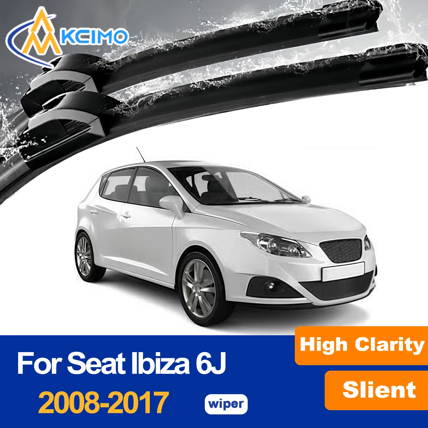 

Комплект из 2 щеток стеклоочистителя переднего стекла для Seat Ibiza 6J 2008-2017, точно подходят, сменные резиновые дворники от дождя, простая установка