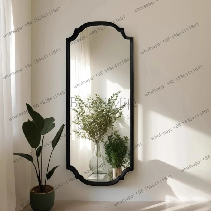 

American retro full-body mirror, wall-mounted wall, light luxury medieval entrance, fashionable French floor