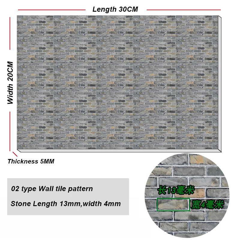 Panel de pared de construcción de PVC, azulejo de suelo de 20x30cm, modelo en miniatura para bricolaje, diseño de Casa hecho a mano, diseño de