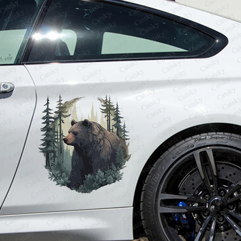 bear animal forest Car Decal Hood Decal Side Vinyl Sticker Decal Truck Graphic Ita Car Wrap Car Paint Decoration Sticker Decal