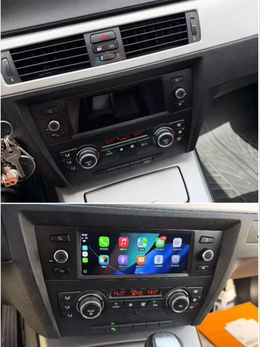 Kabelloses CarPlay Android Auto Autoradio für BMW 1er 3er E81 E82 E87 E88 E90 E91 E92 E93 Multimedia-System Autoradio CD