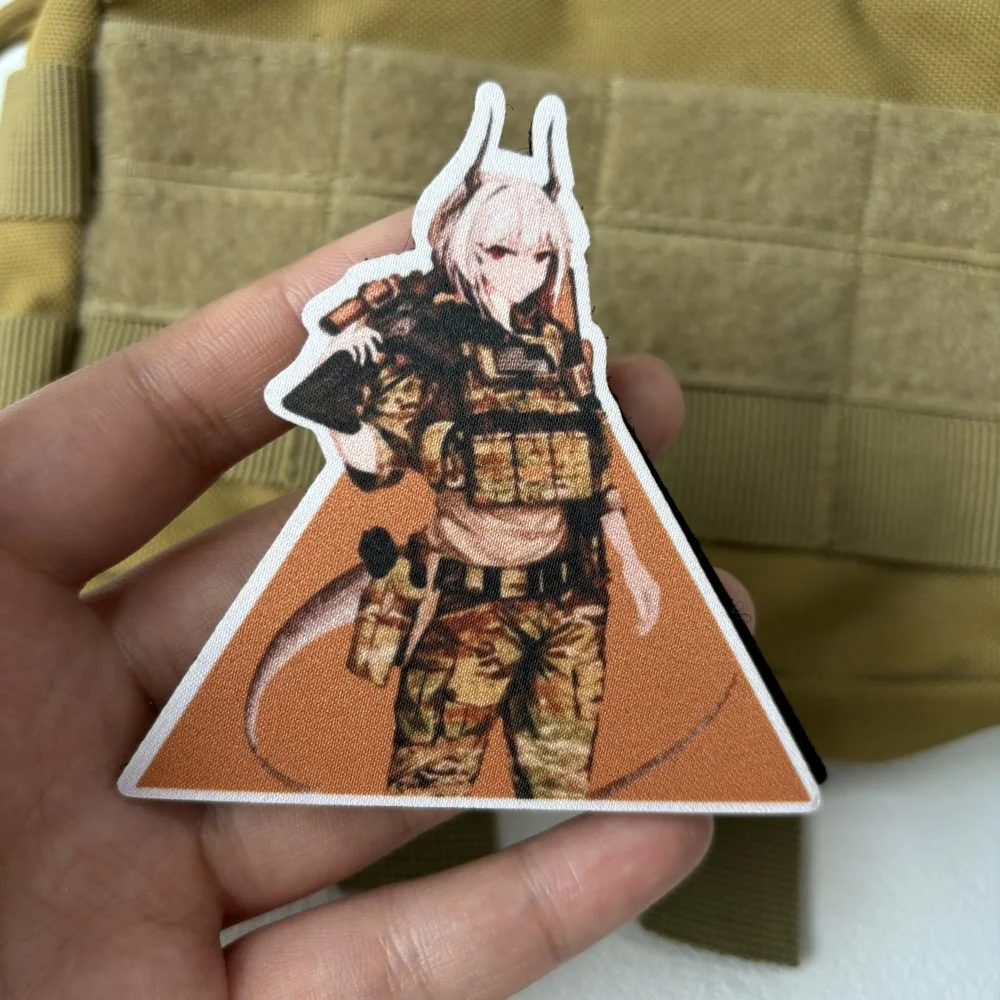 

Battle Girl SFG Cavalry Tactical Patch Anime Girl Printed Hook&Loop Emblem Military Morale Badge Armband Backpack Stickers