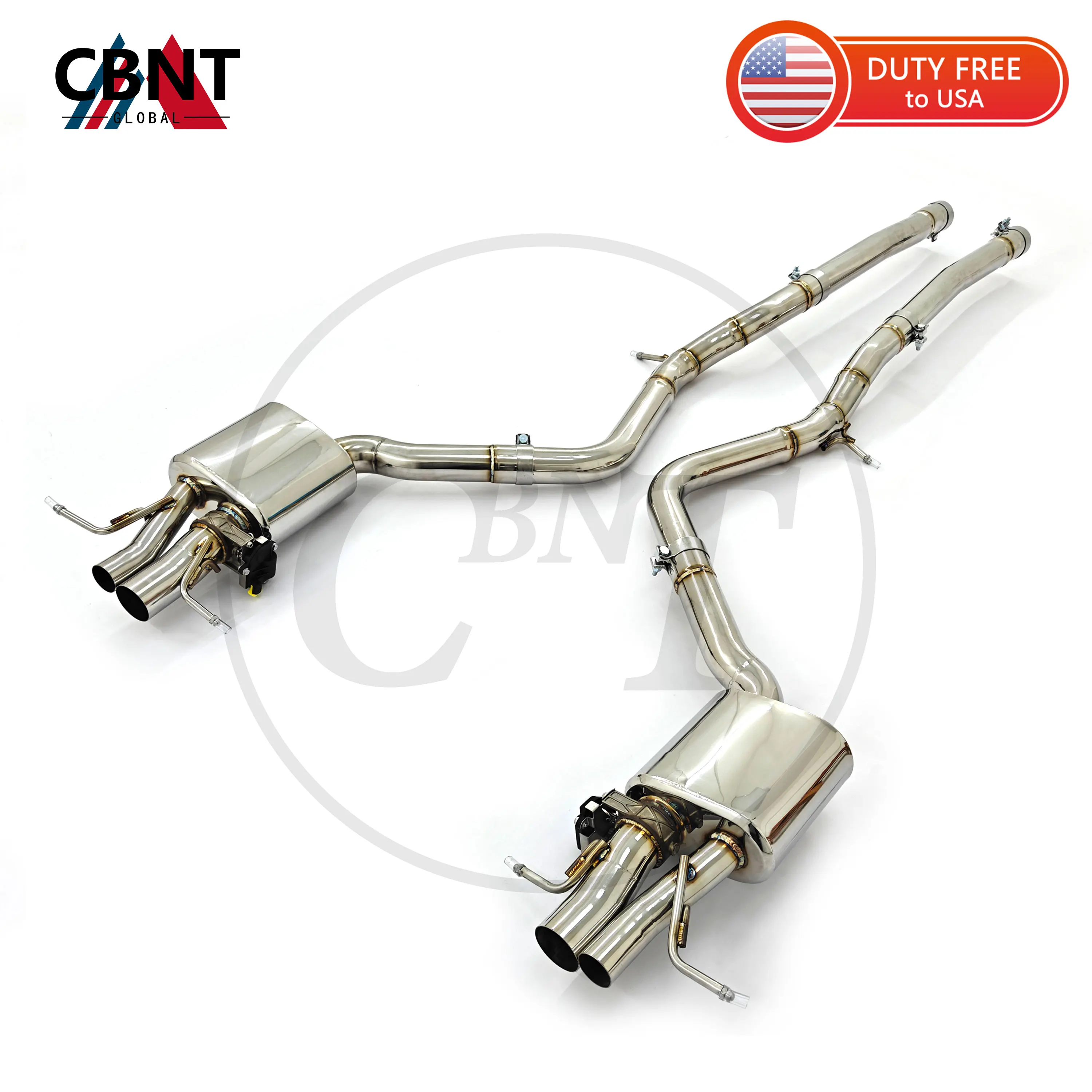 

CBNT Valvetronic Catback Exhaust for Mercedes-Benz W223 S63 4.0T V8 2025 Remote Control Stainless Steel Exhaust System Muffler