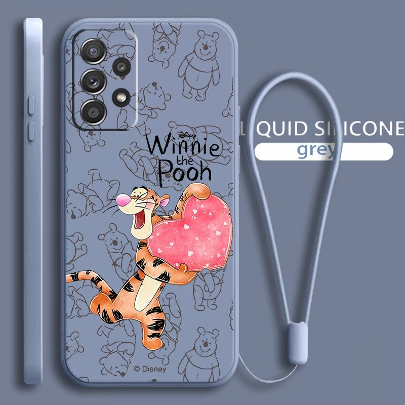 

Winnie Pooh Bear Cartoon For Samsung Galaxy A73 A54 A53 A33 A52 A32 A22 A71 A51 A21S A03S 4G 5G Liquid Rope Soft Phone Case
