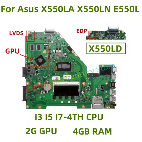 X550LD motherboard for Asus X550LA X550LN E550L Pro550L A550L F550L P550L K550L laptop with I3 I5 I7-4TH CPU 2GB GPU 4GB RAM