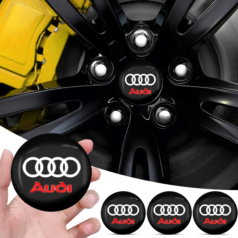 

4pcs 56/60mm Car Wheel Center Cover Stickers Hub Caps Sticker Car Accessories for Audi Sline B5 B6 B7 B8 A5 A6 C5 C6 A1 A3 8P A4