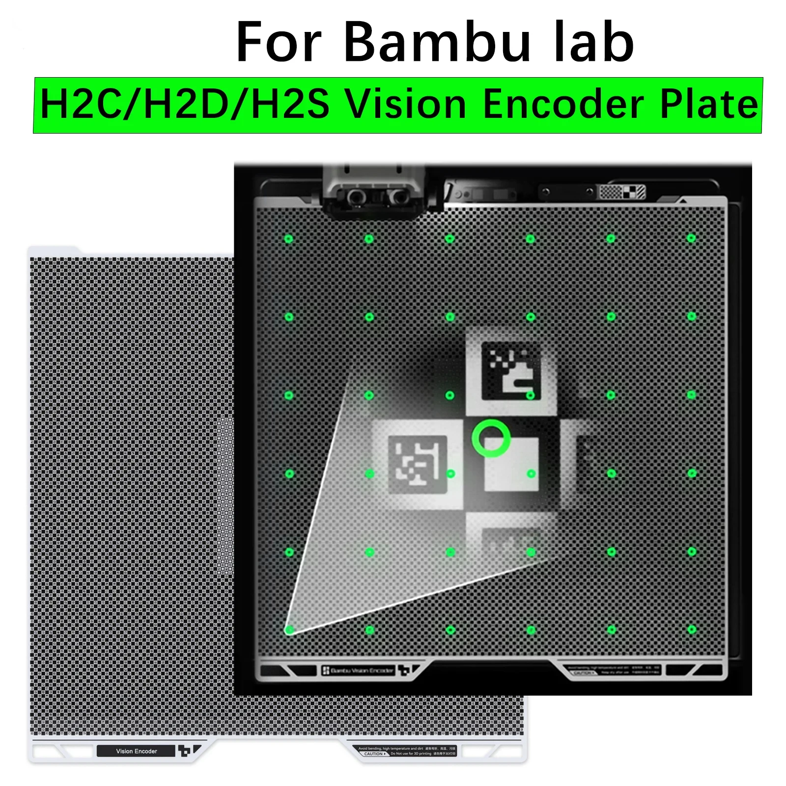 

For Bambu Lab H2D Vision Encoder Plate 3D Printer 50μm Motion Accuracy Advanced Calibration Bambulab H2S Vision Encoder