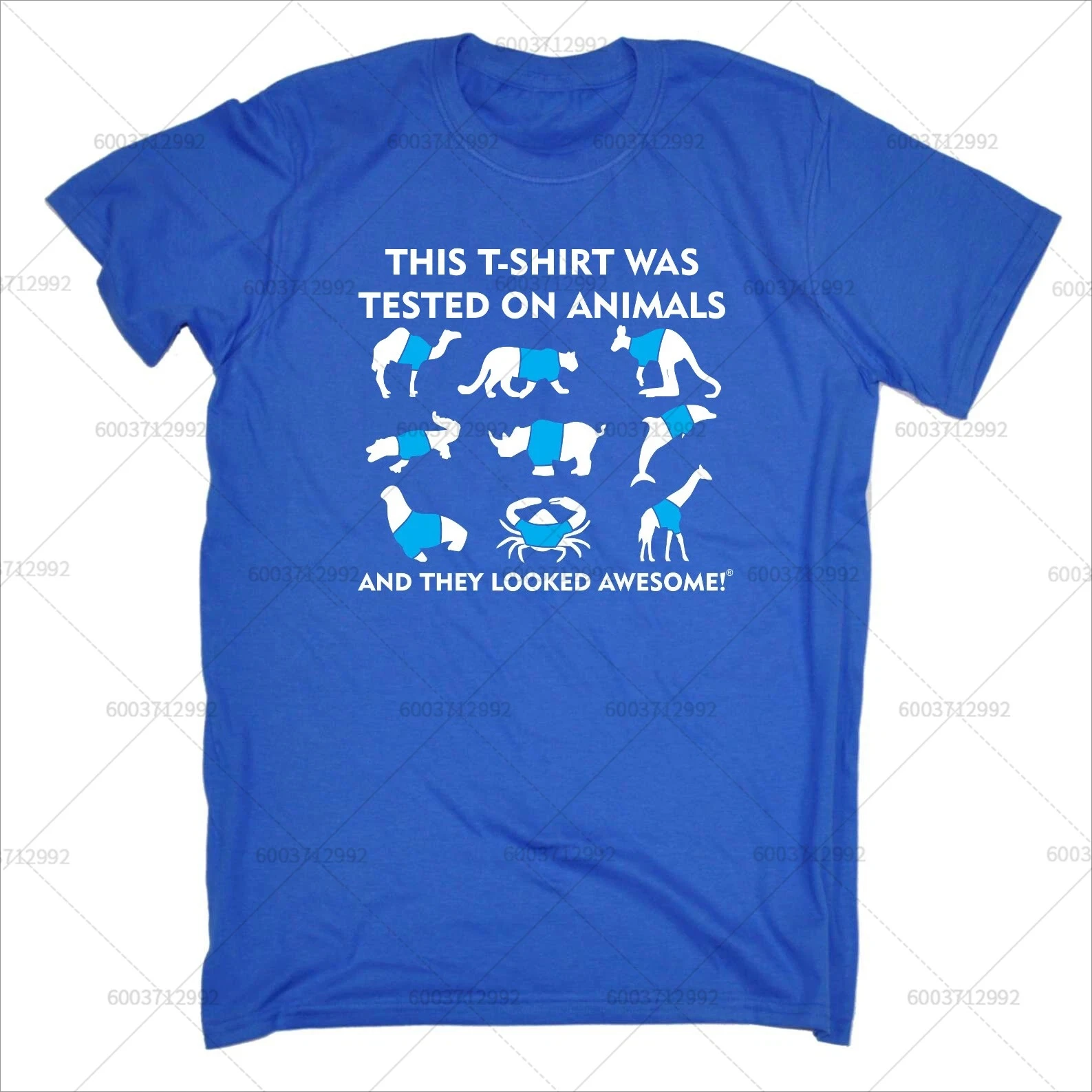 Vintage Tested on Animals Men's T Shirt Heavy-duty Cotton Short Sleeve Tee Summer Women  Oversize Casual Unisex Round Neck  Meme